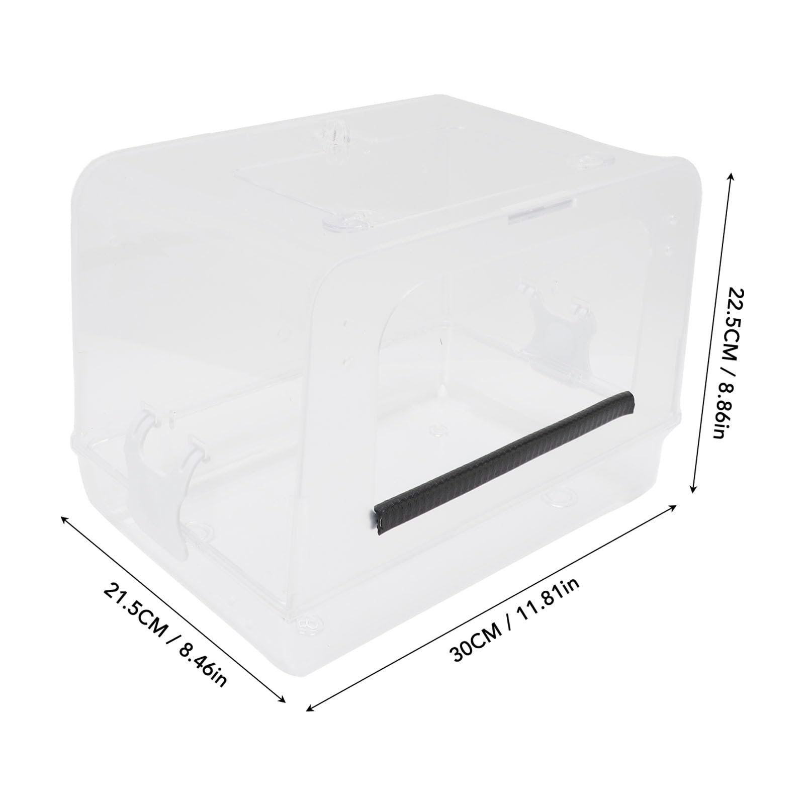 Elegante Vasca da Bagno per Uccelli in Acrilico Portatile per Gabbia, Design Spazioso, Facile da Pulire, Area Giochi per Pappagalli e Pappagalli