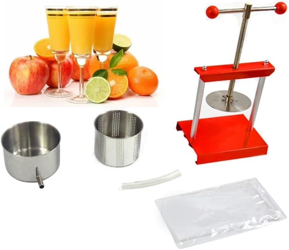Exprimidor de acero inoxidable – Prensa de jugo de hierbas y frutas de 6 litros de capacidad,...
