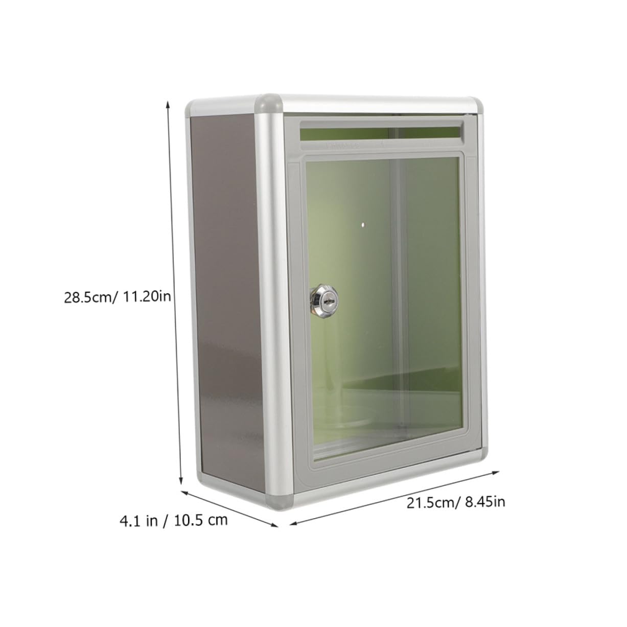 Buzón de Pared con Cerradura Transparente de Aluminio, 2 Unidades | Acrílico, Superficie Lisa, para Oficina y Exterior, Formato Compacto, Incluye Cierre de Seguridad