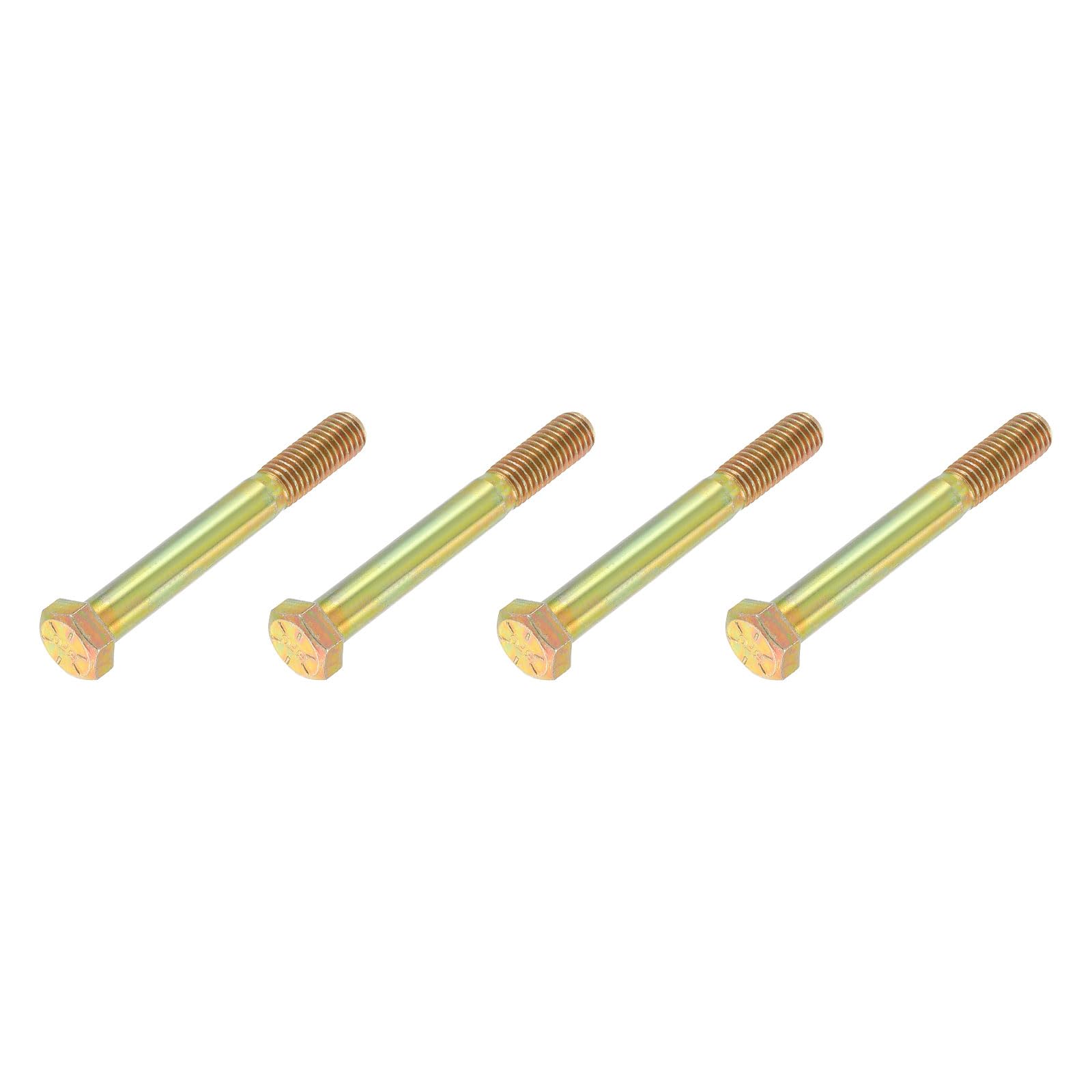 METALLIXITY Hex Bolts (1/2-13 x 4") 4Pcs, 8 Grade Carbon Steel Zinc Plated, UNC Coarse Thread, External Hex Drive