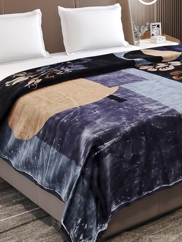 Image of Monte Carlo Double Bed Heavy Winter Blanket Moon Valley 2 Ply Box Pack 871 GSM | 4.5 KG, (240x220 CM) Navy Blue