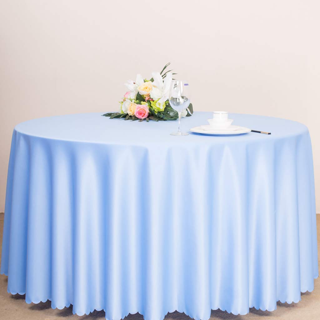 Nappe ronde 240cm bleu ciel pour table de restaurant et banquet WENJUN