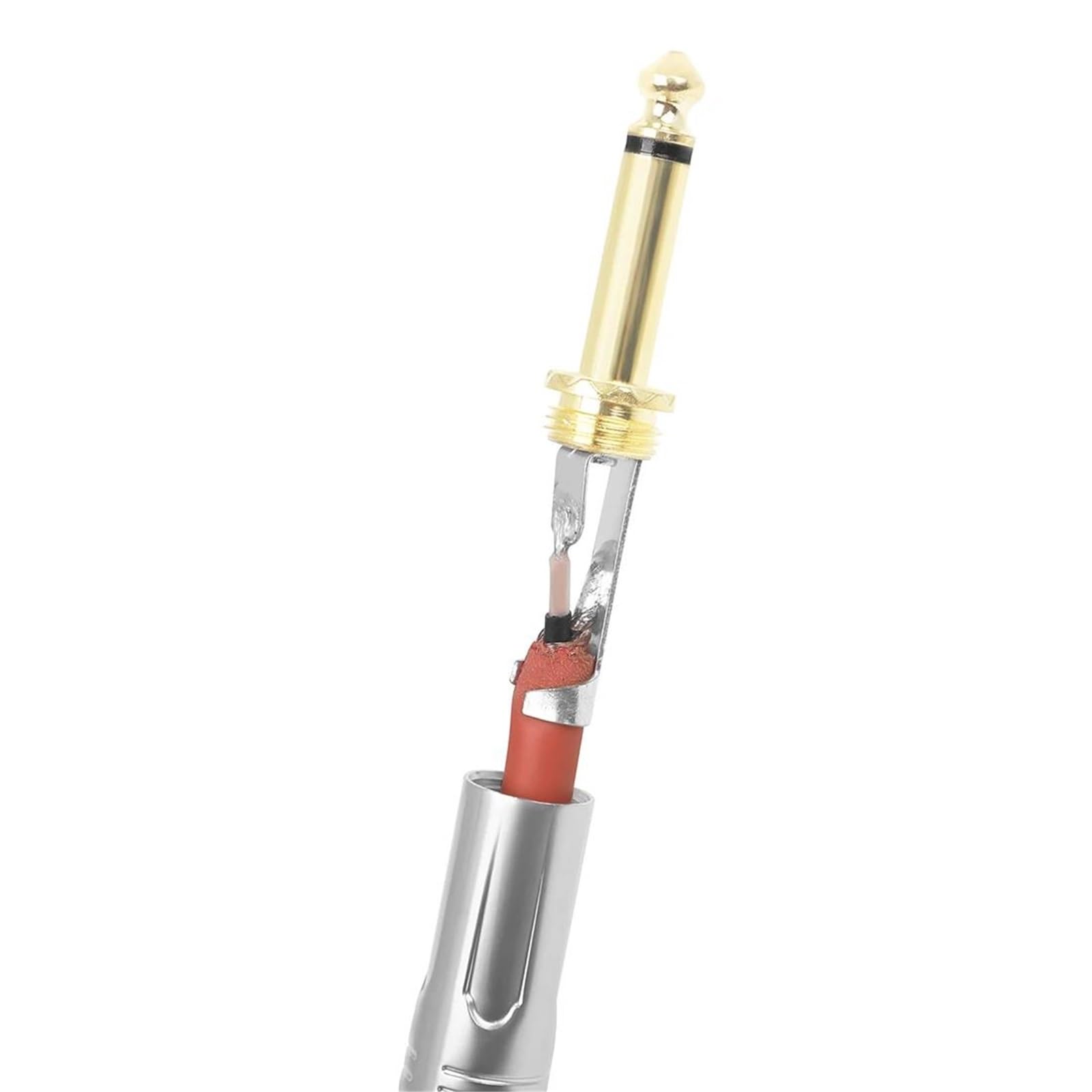 Zestaw Kabli Gitarowych Gumowy Kabel 6.35 Mm Z Adapterem Prostym/prostym Do Gitar Elektrycznych I Redukcji Szumów Basowych