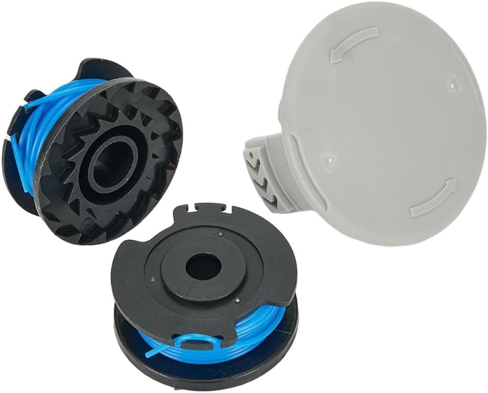 StarRing 3/6 piezas de repuesto de línea de bobina y cubierta de carrete para cortacésped Karcher LTR 18-30, bobina y bobina de rosca Ry124 2.444-016.0, juego de bobina de cuerda para cortacésped