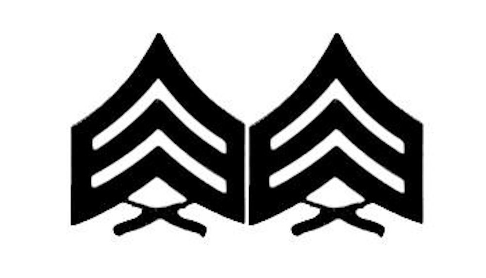 USMC ENLISTED Black Metal Pin-On Rank - Pair (E5 - SERGEANT)