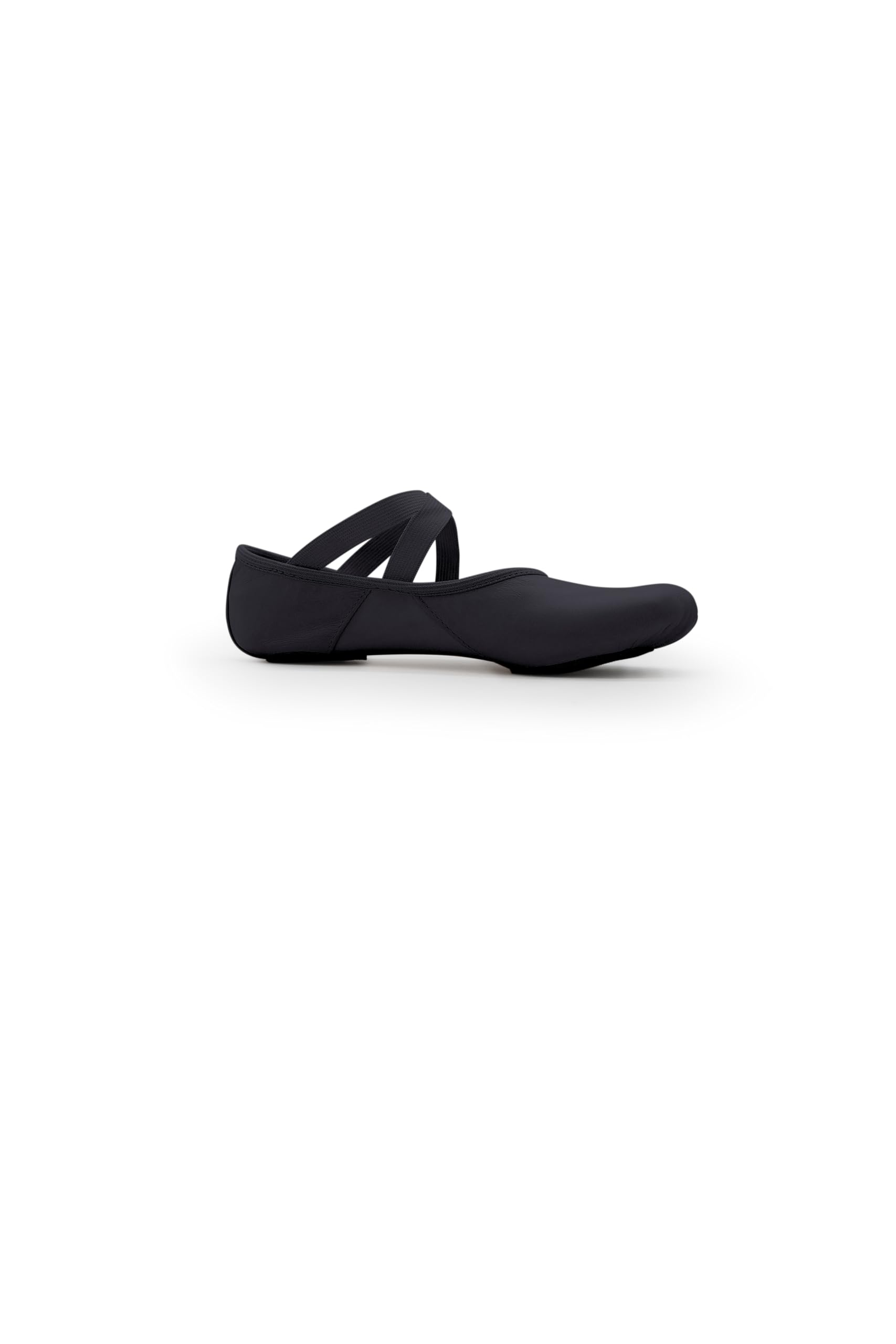 Capezio Hanami Canvas Split Sole Ballet Shoes for Girls Women No Drawstring Leather Sole Elasticated Flat Ballet Shoes for Dance Yoga Gymnastics 2037 Black 6.5 UK