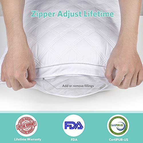 Sable Pillows for Sleeping 2 Pack,Hotel Quality Bed Pillows,Down Alternative Pillows for Side and Back Sleepers,Soft and Supportive Pillows Queen Size