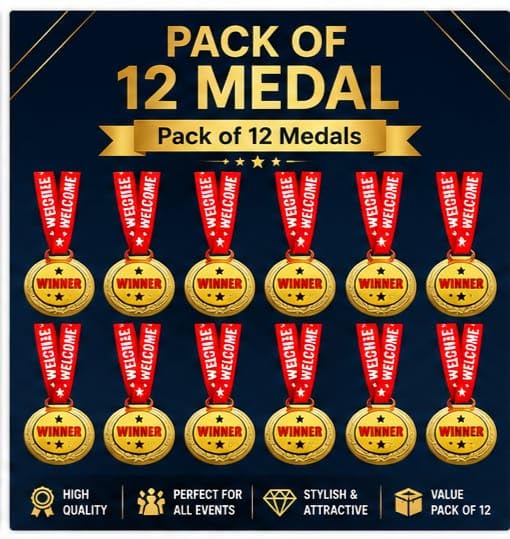 Winner Medals with Ribbon Set of 12, Medals with Unique Pattern 1st 2nd 3rd Prizes for Sports, Competitions, Party-image-39