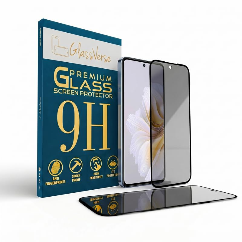 Image of GlassVerse Privacy Tempered Glass for Tecno Camon 30 Premier | Anti Spy Screen Protector, 9H Hardness, Edge to Edge, Case Friendly, Hassle-less Installation Kit Included. (Pack of 2)