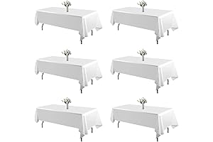 White Tablecloths for 6 Ft Rectangle Tables