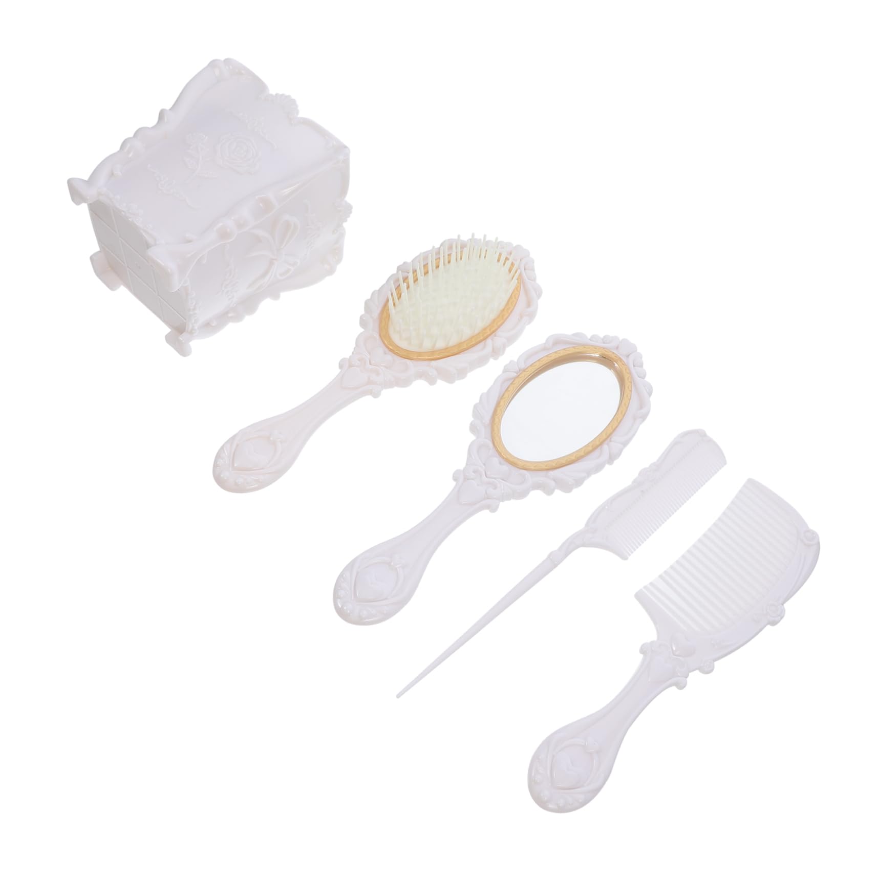 Beaupretty Set Compacto de Plástico Blanco Portátil de Peine Antiestático para Cuidado del Cabello y Adecuado Tipo de Cabello, Adecuado para Obsequio