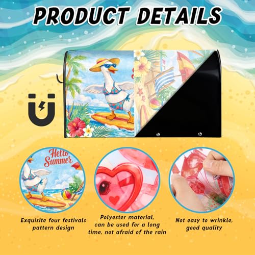 Image of Dispowreath 12 Pcs Goose Seasonal Mailbox Covers Magnetic Standard Size 18 x 21 Inch Summer Patriotic Magnetic Mailbox Covers for Garden Yard Outdoor Decor