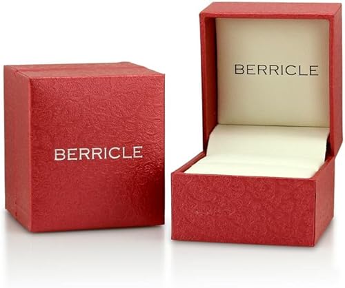 Miniatura 7 de BERRICLE Sterling Silver Rings Stackable Half Eternity Band Ring for Women, Channel Set Cubic Zirconia CZ - Cushion, Emerald, Princess Cut