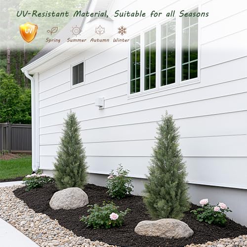 Image of Bellacat 3ft UV Resistant Artificial Topiary Trees Outdoor, 35in Faux Cedar Tree with Full & Realistic Leaves, Fake Cypress Tree for Front Door Proch Patio Deck Balcony Yard Decor