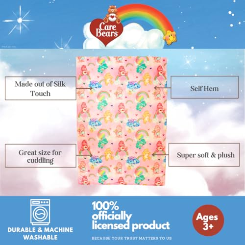 Franco Collectibles Care Bears Valentine's Day Heart Classic Rainbow Bedding Super Soft Plush Cozy Throw, 46 in x 60 in, (Officially Licensed Product) - Image 2