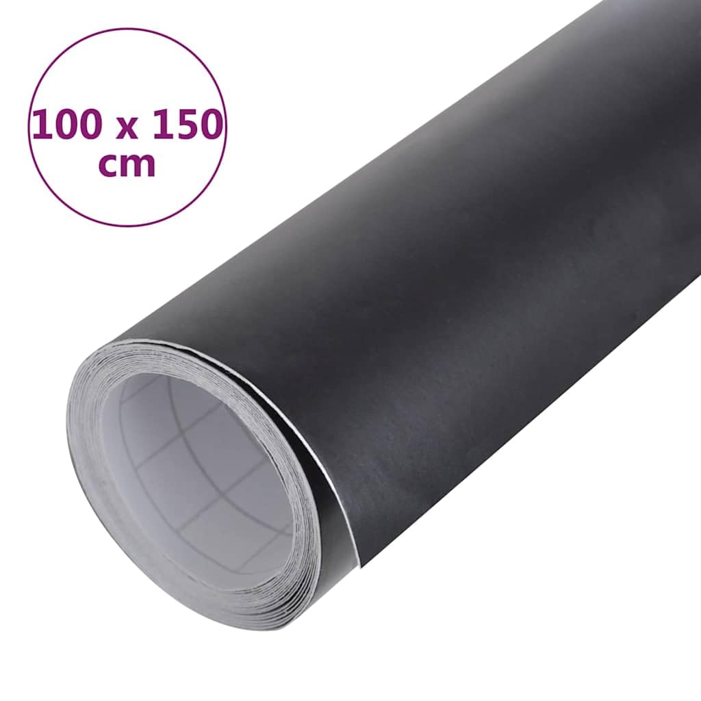 Autofolie Matt Schwarz selbstklebend PVC 100x150 cm mit Luftkanälen blasenfrei, Vinylwrap Folierung für Carwrap, Lackschutzfolie, Scheibentönung, Tuning und Veredelung