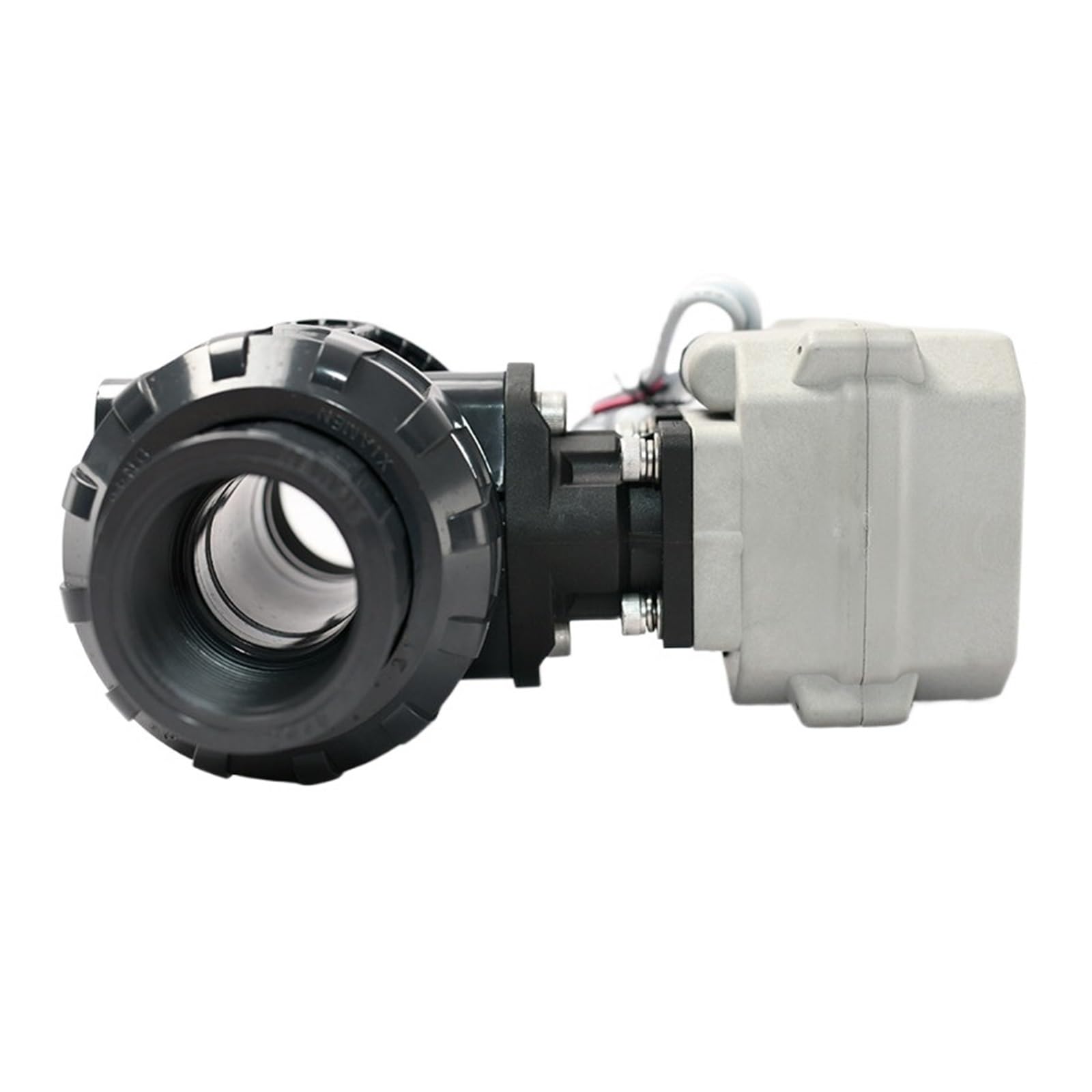 Valvola a Sfera, Valvola elettrica DN40 1-1/2'' a sfera motorizzata con unione vera a 2 vie estremità incollata valvola a comando manuale(GLUE END_DC24V_CR301)