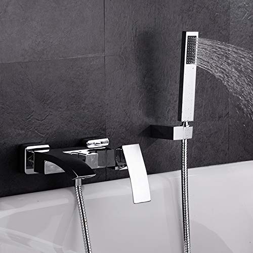 Ensemble de douche cascade mural anti-calcaire en laiton brillant