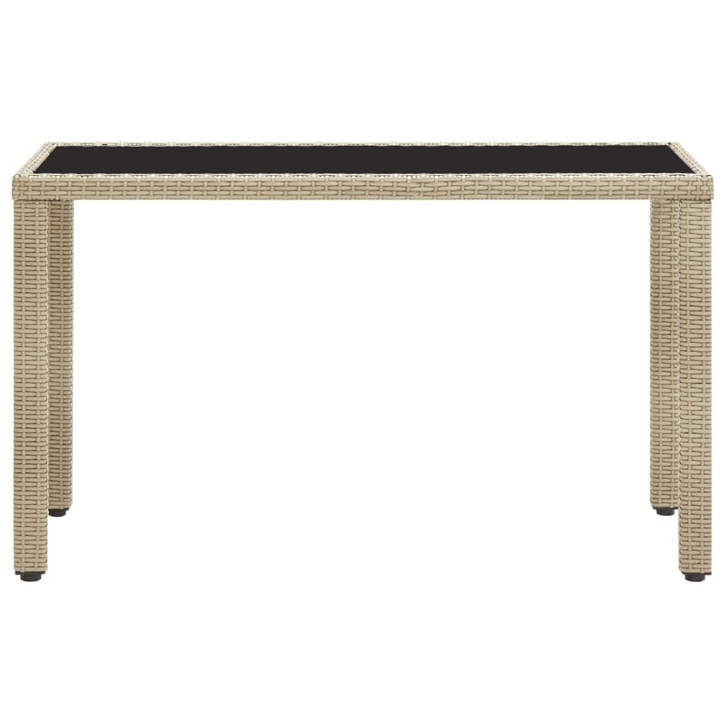 vidaXL Stół ogrodowy, beżowy, 123x60x74 cm, polirattan