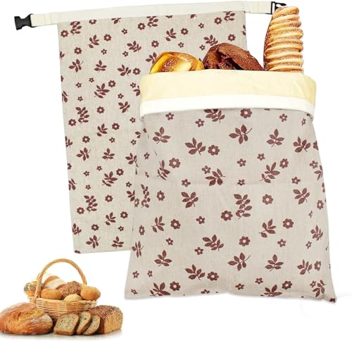 Bolsas De Pan De Cera De Abeja Reutilizables (43x33cm) – Bolsas de Algodón con Cierre a Presión para Conservar Pan Casero, Baguette y Masa Madre