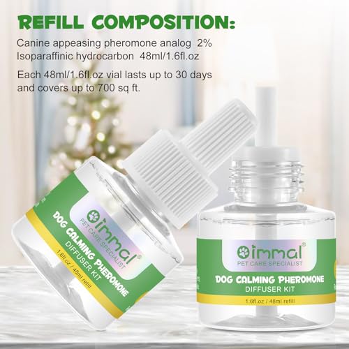 Beruhigende Pheromon Diffuser Nachfüllung(2Packs)|60-Tage Haustier Remedy Nachfüllungen,Beruhigende Stecker,Um Angst Und Stress Bei HaustierKatzeen Zu Reduzieren,Angstlinderung Bleiben Ruhiger (Hund)