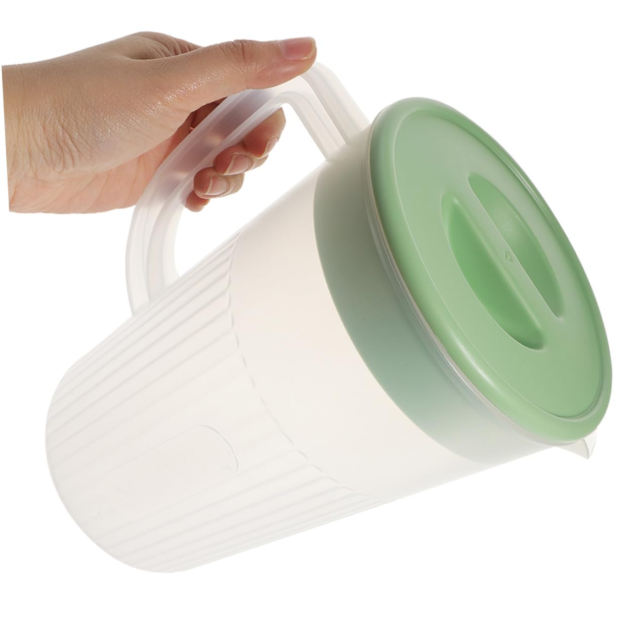 2 piezas Jarra de Agua Transparente con Tapa Resistente Altas Temperaturas para Nevera Jarra de Plástico Grande para Bebidas y Zumo Reuniones Familiares y Oficinas