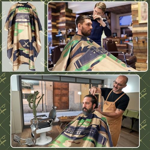Image of FEBSNOW Barber Cape Professional Hair Cutting Cape with Neck Duster Brush