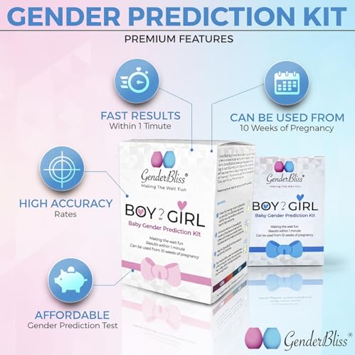 Image of GenderBliss Early Gender Prediction Test Kit - Early Pregnancy Boy or Girl Gender Reveal Home Test - Non-invasive Safe for Mother and Baby. Find Out Your Babies Gender as Early as 10 Weeks!