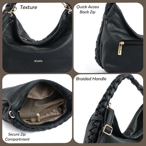 Image of EXOTIC Luna Braided Sling Bag for Women | Soft Structured Hobo Bag | Adjustable Strap | Multi Pocket | Elegant Everyday Purse