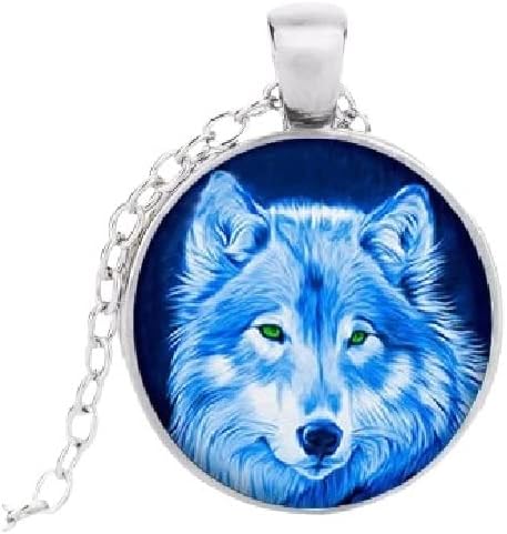 Collar de lobo de medianoche que brilla en la oscuridad Zinc No es una piedra preciosa