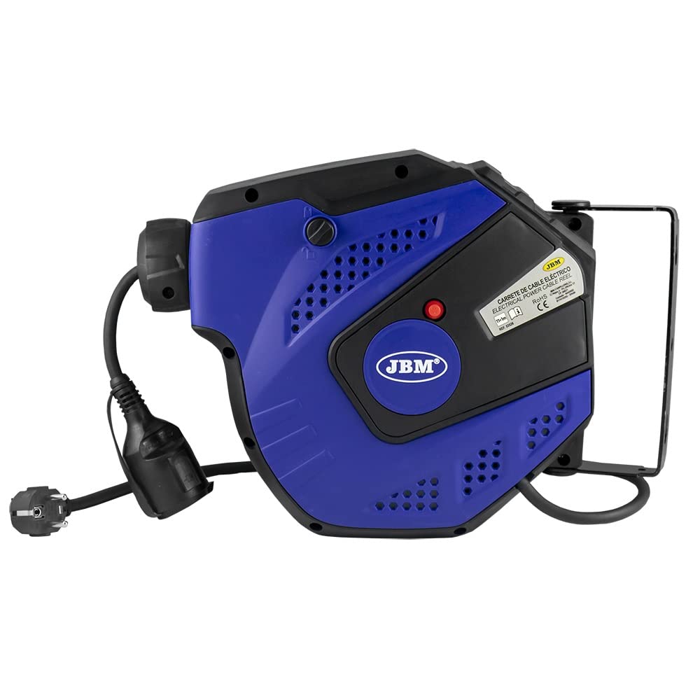 JBM Carrete de Cable Eléctrico 12M Azul 53526
