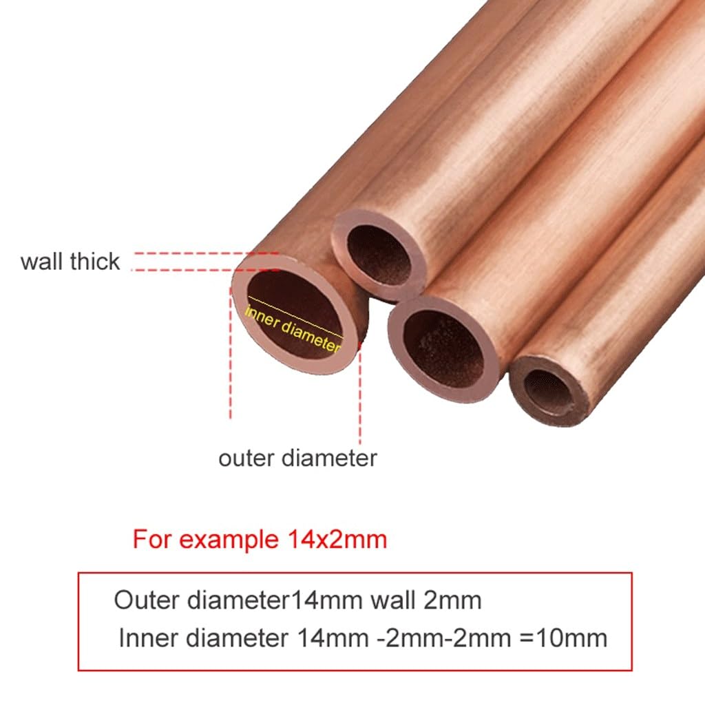 Tubos de cobre premium, tubo de cobre T2 de gran diámetro y pared gruesa, recto, for proyectos de construcción de maquetas, tubos redondos de 245 mm (54 x 2 mm) de longitud.(40x2mm)