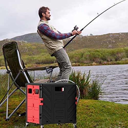 Zusammenklappbarer Wagen mit Rädern, Einkaufstrolley, zusammenklappbar, multifunktionaler Bollerwagen-Werkzeugträger mit… – Bild 4