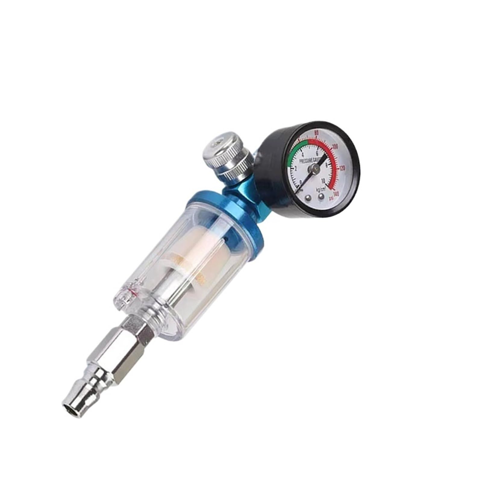 PHNOITPQ 1/5 Piece Euro Compressor Spray Gun Tool Pressure Parts 1/4 inch Oil Water Separator air Filter Moisture Trap(1 pcs,AF+PF+RG)