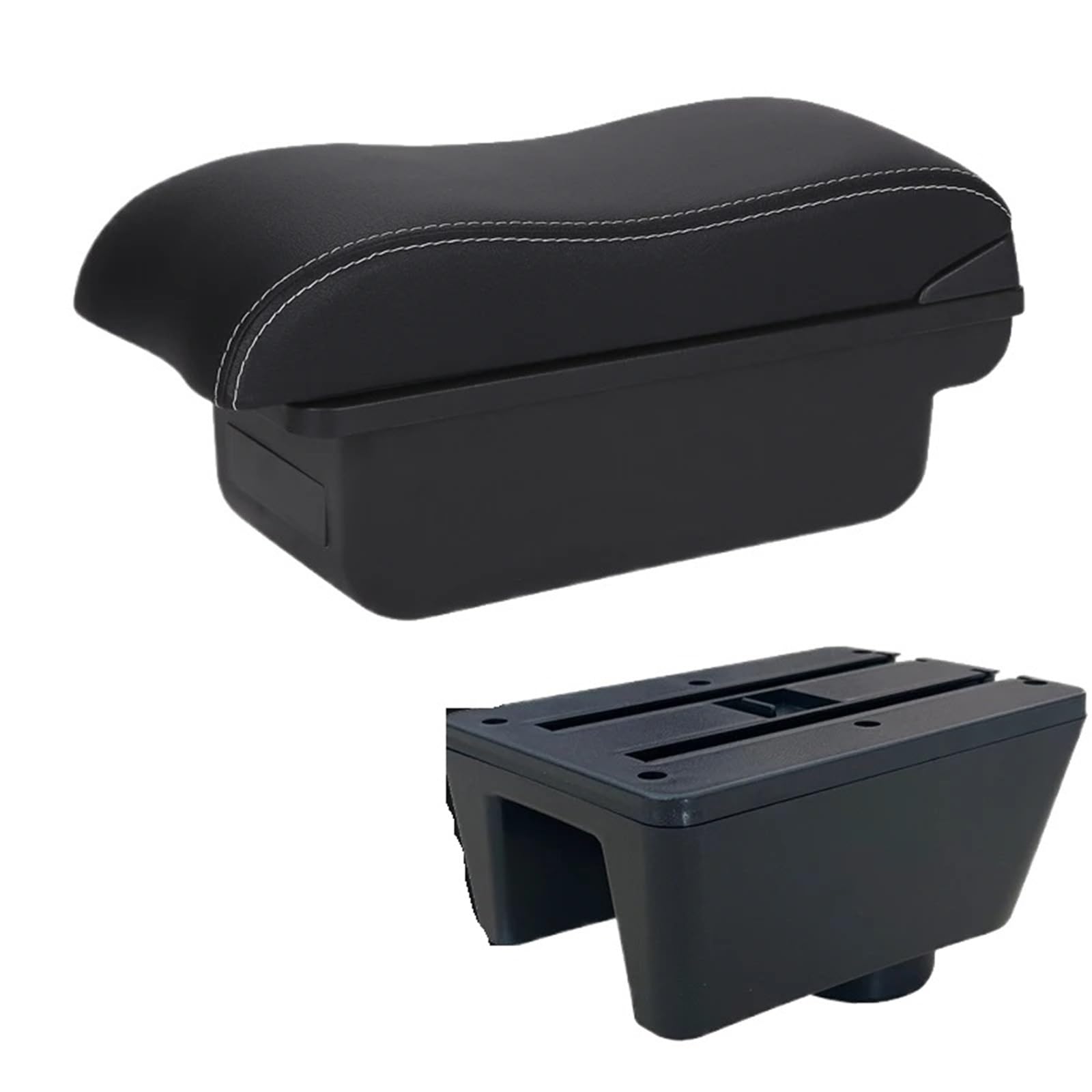 Podłokietniki samochodowe Pasuje Do Seat Ibiza 6j 6L Podłokietnik Box Samochodowy Auto Storage Części Modernizacji Akcesoria Samochodowe Wnętrza Ramię(C3 Black white NOUSB)