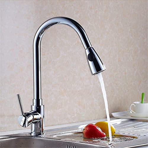 Robinet de cuisine tout en cuivre mitigeur d'évier à tête extractible multifonctionnel