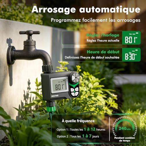 Ordinateur d'arrosage RESTMO avec robinet sphérique sans perte de pression pour tonneau - 5