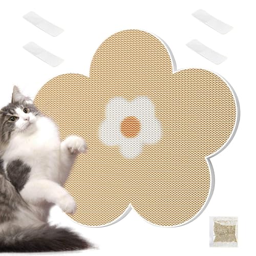 猫用スクラッチパッド | 花形 吸着式 猫爪とぎマット 床用 - サイザル製 子猫用 スクラッチャーボード 家具、椅子、ソファ、壁、階段、手すり、ドアフレーム用 - オフィス家具カーペットリビングルーム用