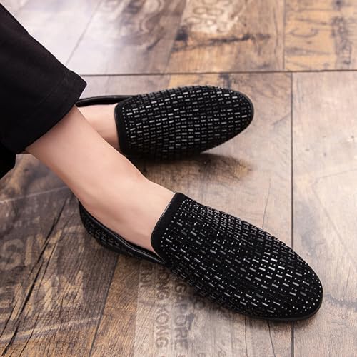 Men's Sequin Fashion Breathable Smoking Slippers Lightweight Comfort Non Slip Slip On Dress Loafers for Walking Driving Wedding4