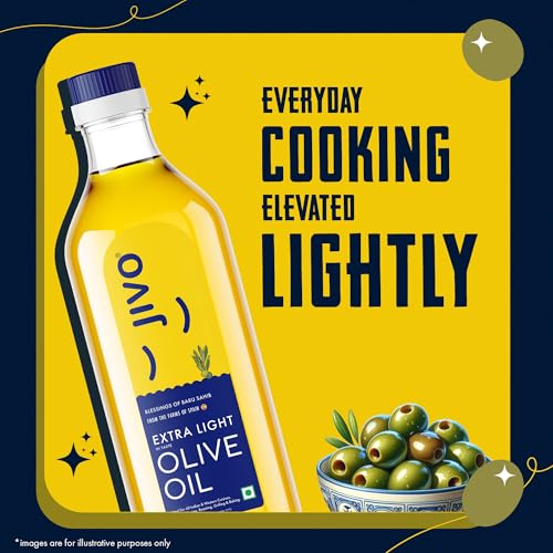 Image of Jivo Extra Light Olive Oil 500ml | Imported from Spain | Everyday Use for Cooking, Dressings, Salad, Soups, Dips, and Marinades | Light, Flavorful High MUFA & Rich in Antioxidants (Pack of 3)