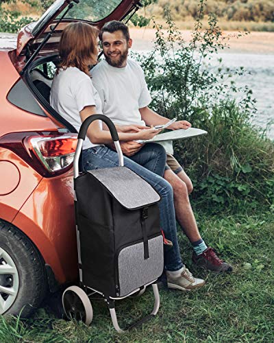 Inateck Einkaufstrolley mit großer Ladekapazität und Wärmedämmungstasche, leichte Einkaufstasche...