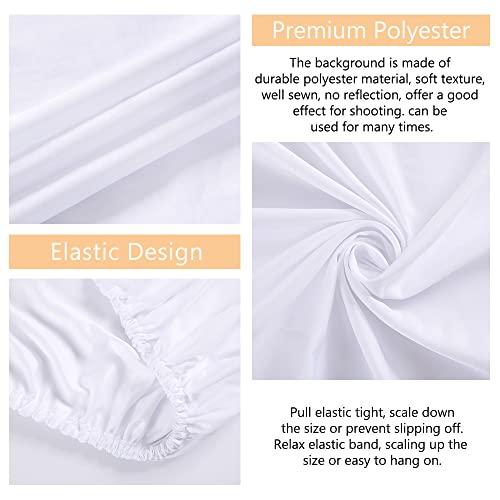 Image of White Round Backdrop Cover 7.2ft Balloon Arch Cover Circle Birthday Photo Photography Background for Party Baby Shower Wedding Decor