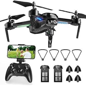 Wipkviey T6 Drone, FPV Drones with Camera 1080P HD, RC Quadcopter with 2.4G WiFi Transport Live Video, Altitude Hold, Headless Mode, for Adults, Beginners, Children, 2 Battery, 26-30 Minutes Flight