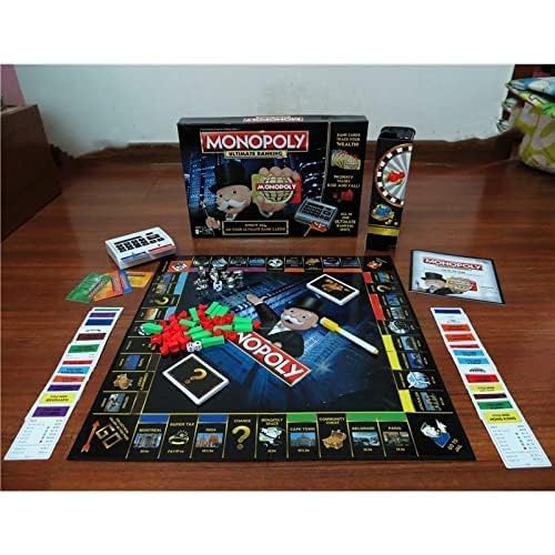 Image of Electronic Monopoly Banking Board Game with 6 ATM Cards and ATM Machine, Electric Monopoly Banking Board Game. (Black Color).
