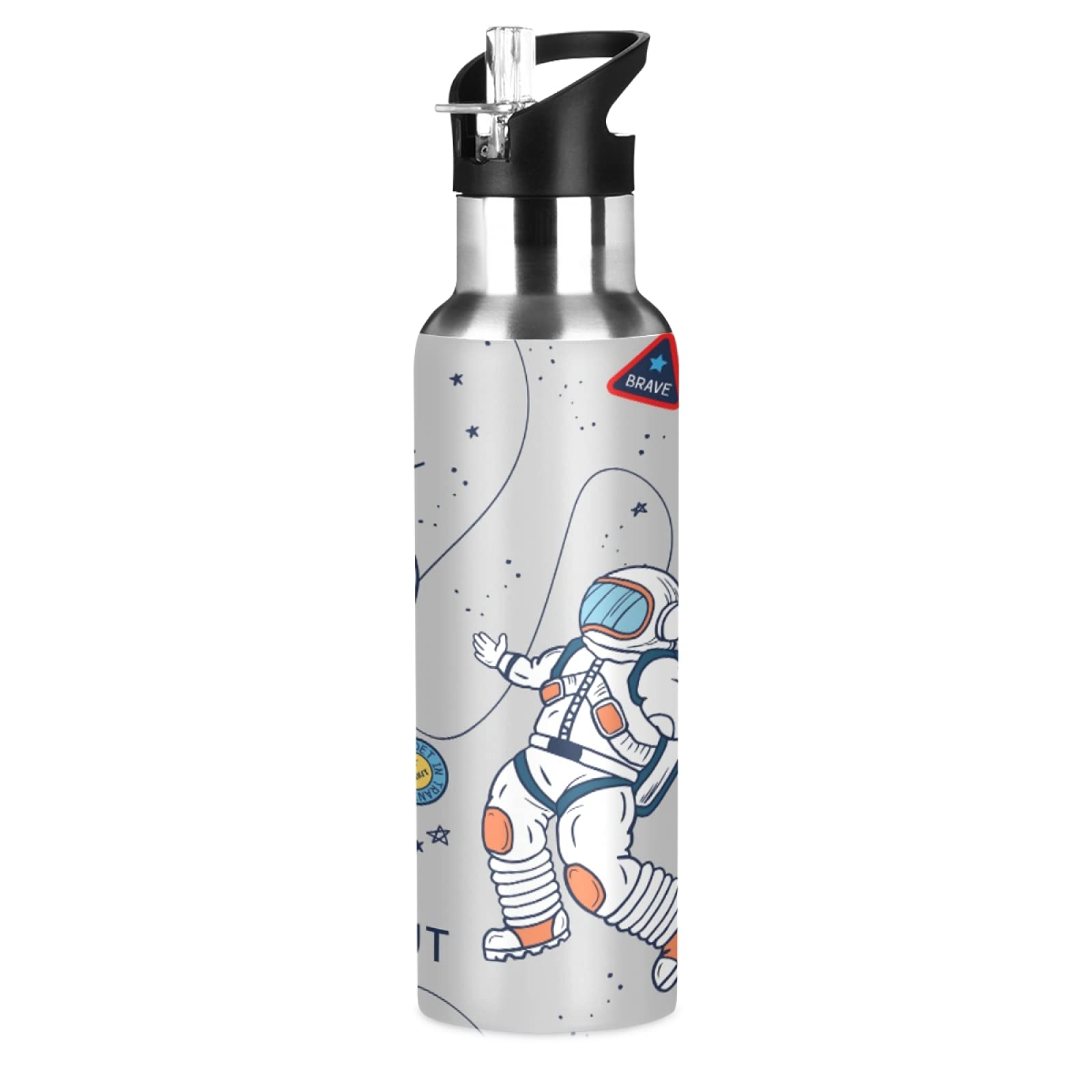 Borraccia Termica 600ml Acciaio Inox Con Astronauta - Isolata Per Bevande Caldo/Freddo, Senza BPA - 2