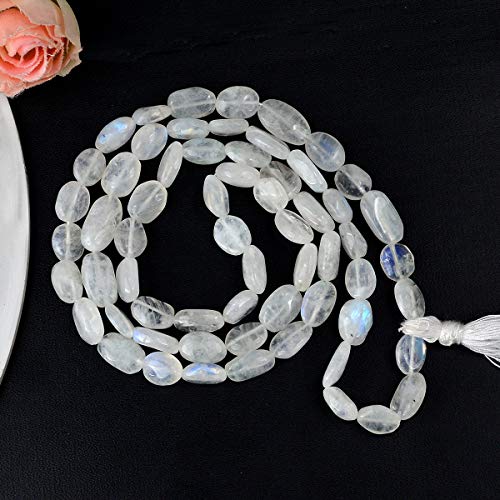 Image of Natural Oval Crystal Beads Mala Necklace Collection for Men & Women, Reiki Energized Gemstone Jewellery for Meditation, Mindful Living, Spiritual Decor & Everyday Fashion Styling