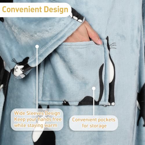 Image of Catalonia Wearable Blanket with Sleeves & Foot Pocket for Adults