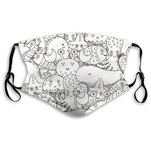 Preisvergleich Produktbild Jkimiiscute Konfetti-Fisch (grün) Anti-Umweltverschmutzungsmaske, atmungsaktiv, waschbar, staubdicht, Mundmasken