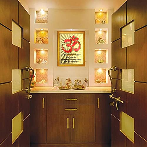 Image of ADA Handicraft Aluminum Plated Wall Mount Rectangular Wood Photo Frame (35 x 25 x 1 Cm, Multicolour)