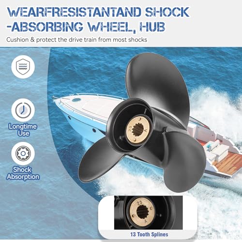 Image of Upgrade OEM 13 Spline Tooth Aluminum Outboard Boat Propeller for Mercury Motos 30 /35 /40 /45 /50 /55 /60 /70HP, Rh
